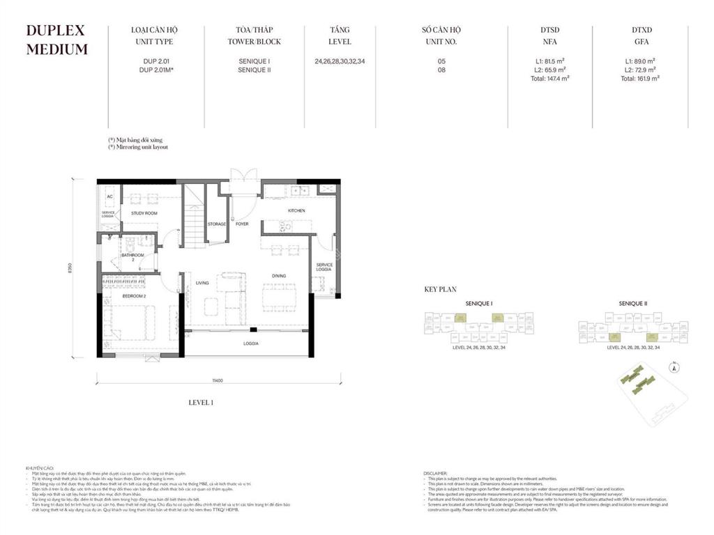 Căn duplex giá tốt (bằng giá cđt) ban công đông nam đẹp the senique hanoi cđt capitaland