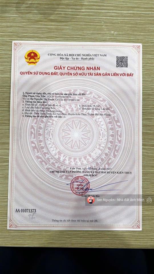 Một lô duy nhất vị trí đẹp bám sát khu công nghiệp ngũ phúc