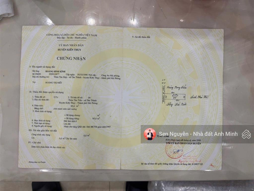 Chính chủ gửi bán lô đất tân thành dương kinh