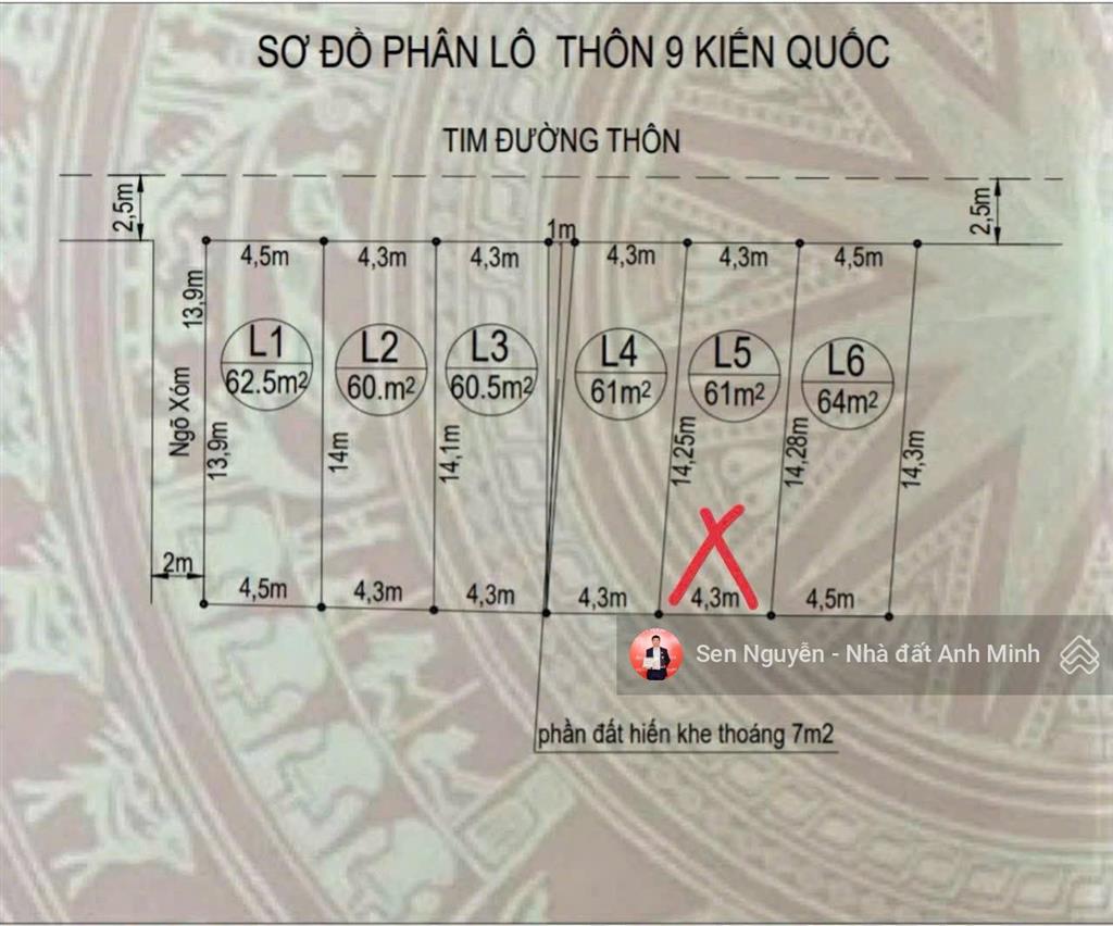 Bán lô đất mặt đường thôn 8 kiến quốc  nghi dương  giá chỉ 1.15 tỷ
