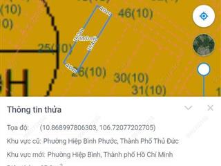 ĐẤT VUÔNG, HẺM XE HƠI, PHÁP LÝ SẠCH, HIỆP BÌNH PHƯỚC THỦ ĐỨC 
