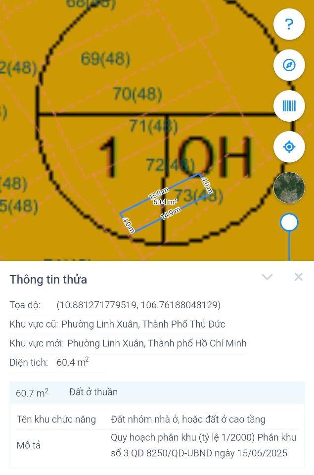 BÁN ĐẤT HẺM XE HƠI ĐƯỜNG SỐ 15 LINH XUÂN - KO QUY HOẠCH KO LỘ GIỚI AI CŨNG THÍCH