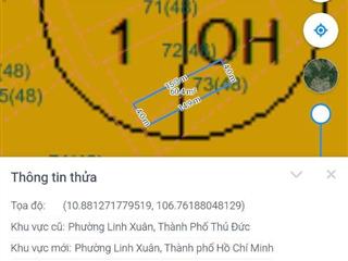 BÁN ĐẤT HẺM XE HƠI ĐƯỜNG SỐ 15 LINH XUÂN - KO QUY HOẠCH KO LỘ GIỚI AI CŨNG THÍCH
