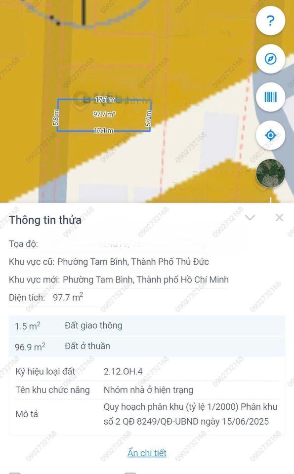 BÁN ĐẤT GÒ DƯA TAM BÌNH - NGANG GẦN 6 MÉT - TƯƠNG LAI 2 MẶT TIỀN KO LỘ GIỚI