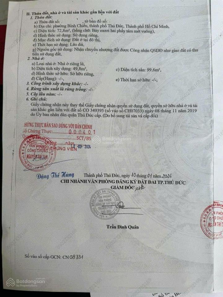 Bán nhà hẻm xe hơi bình chiểu, 3pn 3wc ko quy hoạch ko lộ giới
