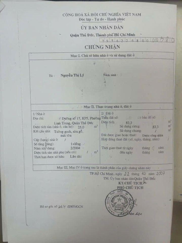 BÁN NHÀ TRỌ LINH TRUNG DOANH THU 12 TRIỆU - GẦN GA METRO KHU CÔNG NGHỆ CAO