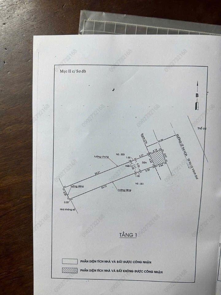 5,99 TỶ – BÁN NHÀ MẶT TIỀN LÊ THỊ HOA ĐOẠN GẦN QL1 - 147M2 FULL THỔ XÂY ĐƯỢC 9 TẦNG
