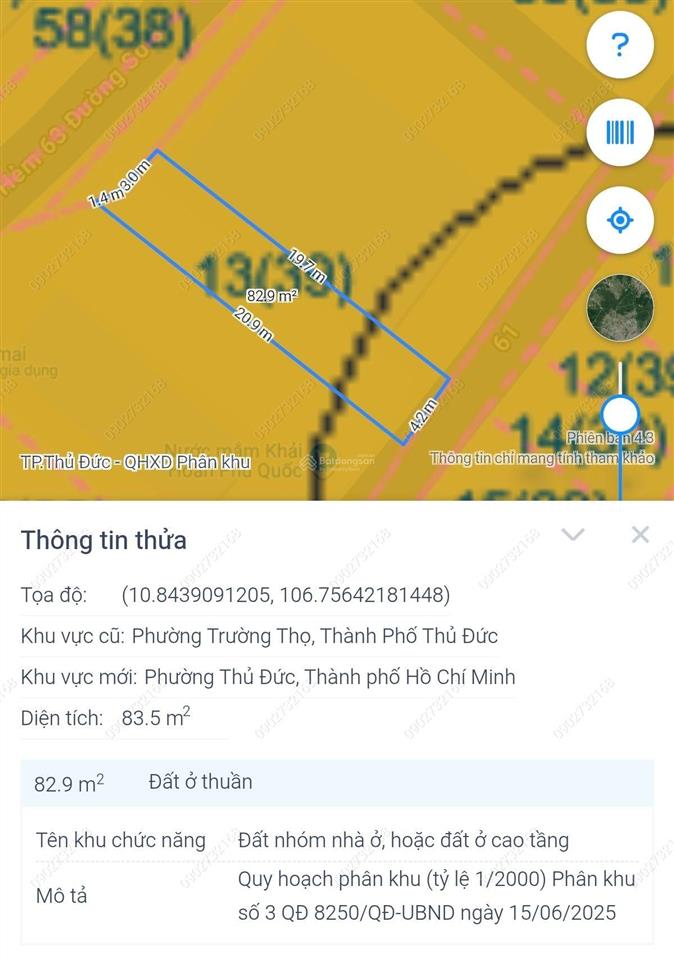 Bán đất 84m2 2 mặt tiền trước sau đường số 8 trường thọ gần đặng văn bi chợ thủ đức