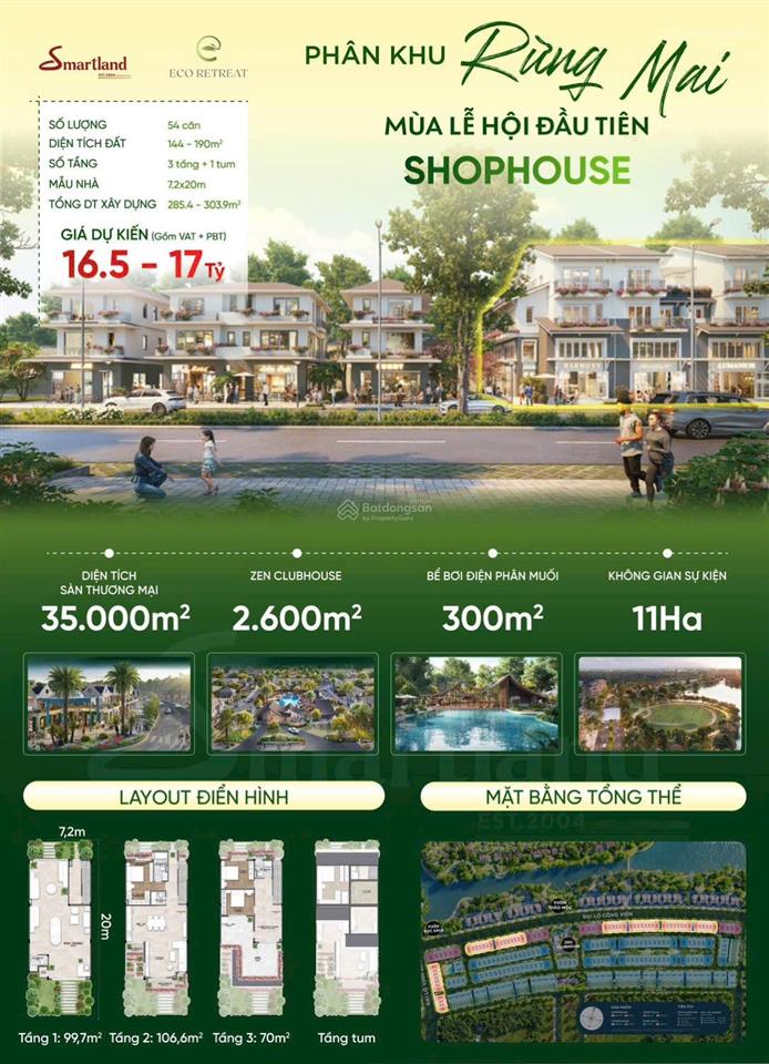 Shophouse rừng mai 144m2 3 tầng 1 tum, đối diện hồ thiên nga, vốn tự có 25%, 24th ân hạn gốc lãi