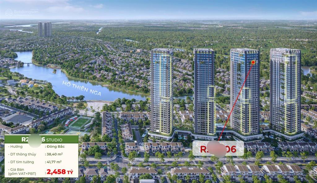 41.76m2 1pn 1wc giá trực tiếp cđt toà r2, tầng cao view thoáng,nội thất cao cấp, vốn tự có 615tr
