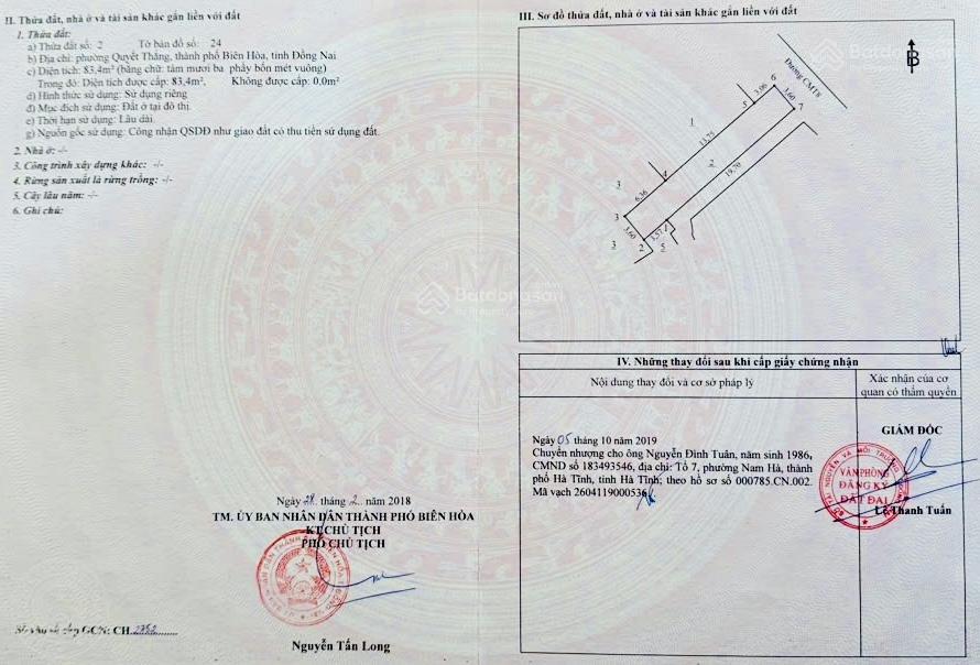 Bán căn nhà 1 trệt 1 lầu mặt tiền đường cách mạng tháng 8  tp biên hòa chỉ 8,1 tỷ