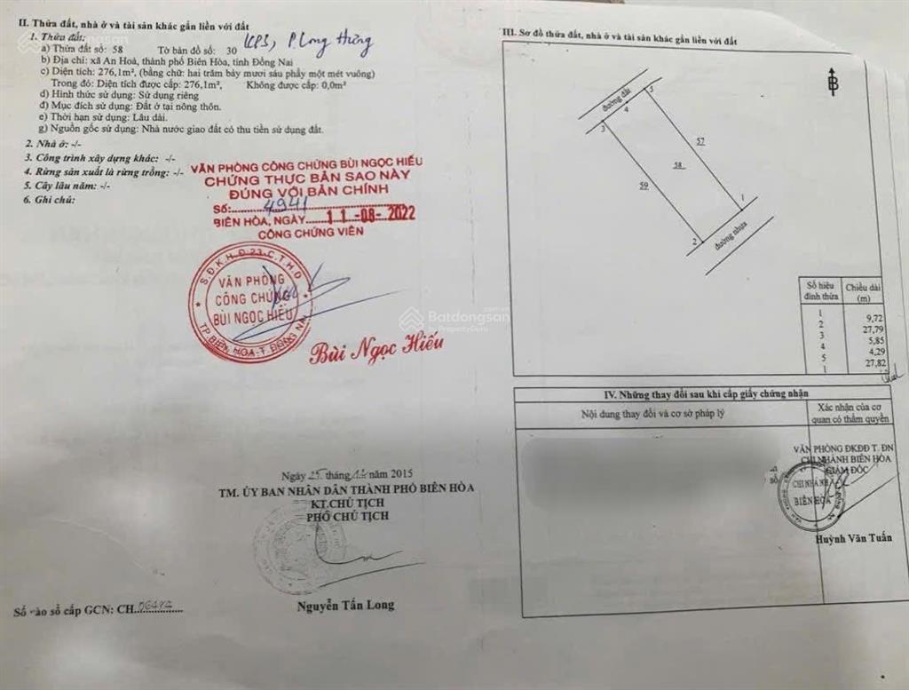 Bán lô biệt thự 276m2 phường long hưng gần khu du lịch sơn tiên giá bán 6 tỷ (thương lượng)