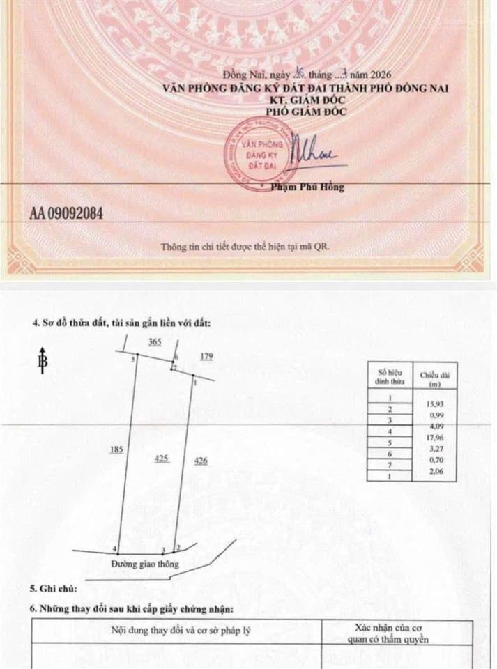 2 tỷ 850 triệu  bán lô đất ngang 5 mét ngay chợ ks 57 phạm văn thuận  p. trấn biên