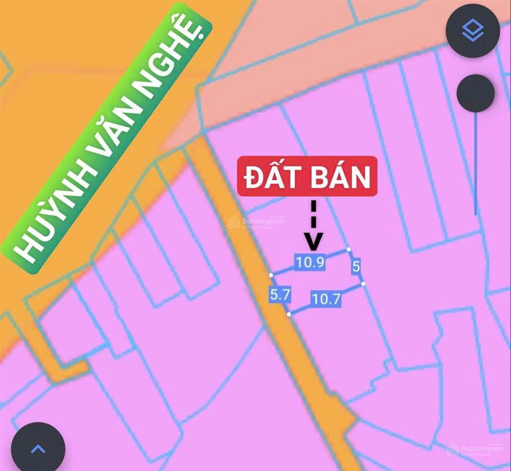 1 tỷ 650tr  bán lô đất full thổ cư gần đường huỳnh văn nghệ  p. bửu long
