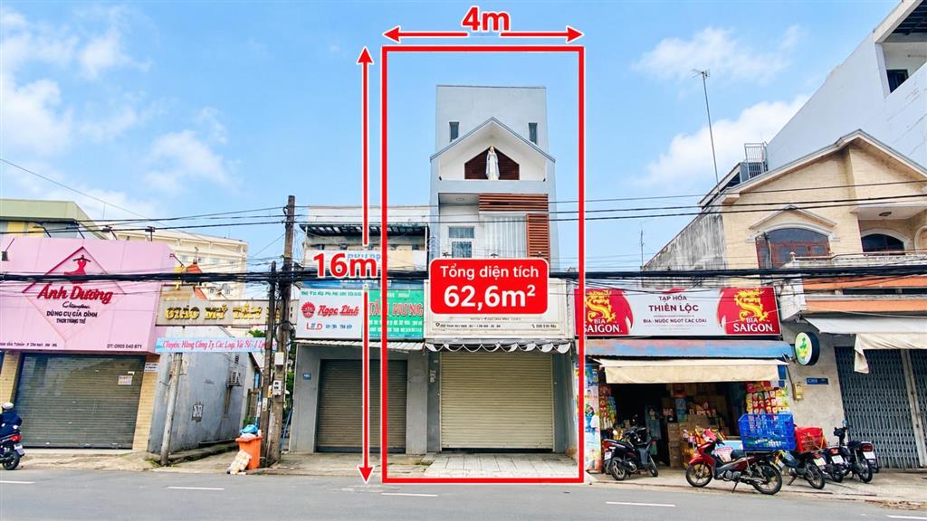 7,6 tỷ  bán căn nhà 1 trệt 2 lầu mặt tiền đường phạm văn thuận  p. tam hiệp  gần vincom biên hòa