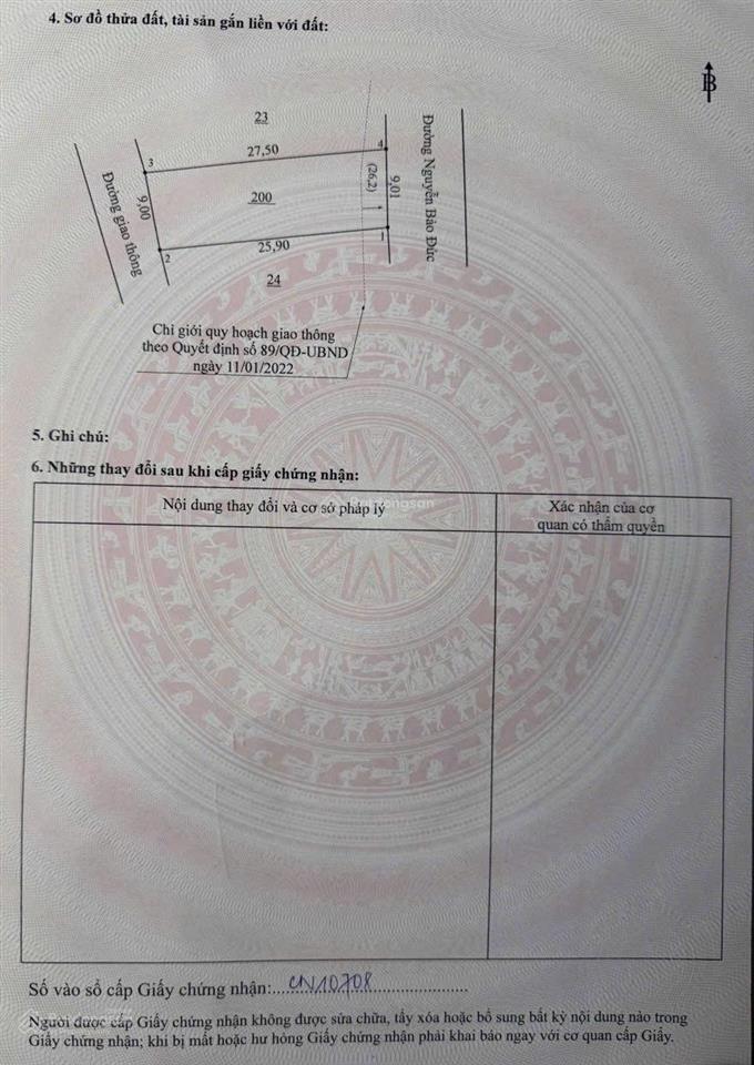 8 tỷ  bán lô biệt thự 243m2 đất 2 mặt tiền đường nguyễn bảo đức  p. tam hiệp