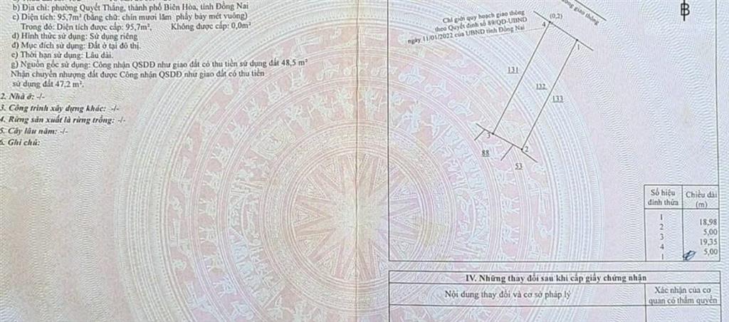 2,9 tỷ  bán lô đất ngang 5m thổ cư  sổ riêng  p. quyết thắng cũ