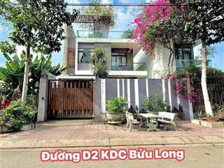 11,9 tỷ  bán căn biệt thự 1 trệt 1 lầu đường d2 kdc bửu long  ngay song ngữ lạc hồng