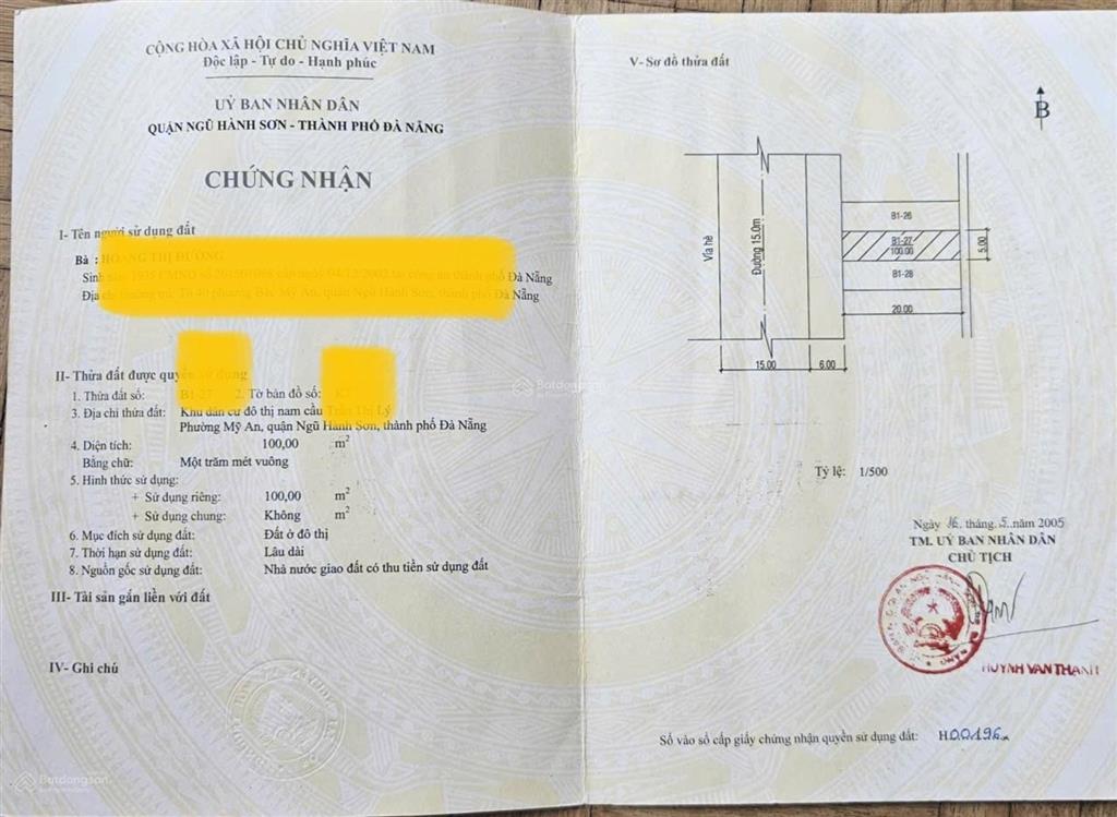 Bán đất đường 15m lề 5m chương dương. view pháo hoa, gần toà tháp đôi 69 tầng