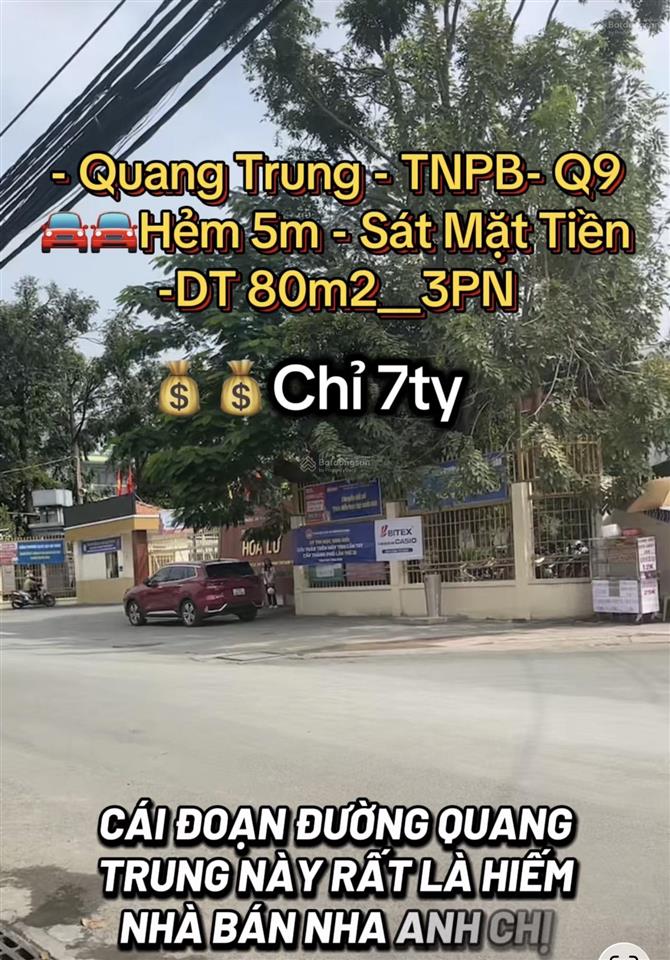 Quang trung  tnpb  siêu hiếm  chỉ 7tỷ dt 80m2 công nhận đủ 5m  sát mt.