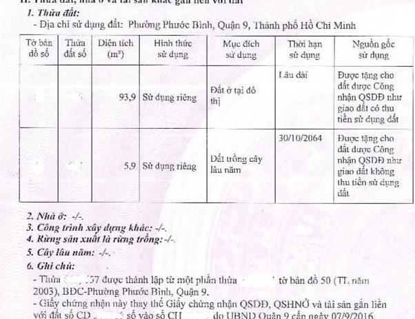 Phước bình  dt 100m2 đất chỉ 6.35t
hxh  ngang 5  xây 3 lầu 1 tum.