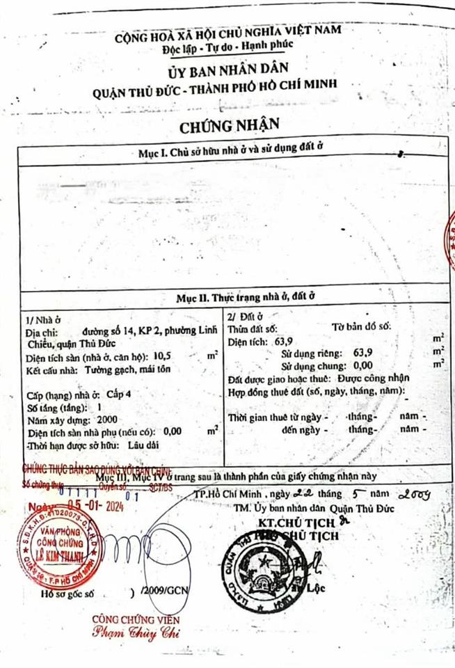 Mặt tiền linh chiểu hơn 5 tỷ 63,9m2 đường 14 ô tô quay đầu, đường thông tứ hướng