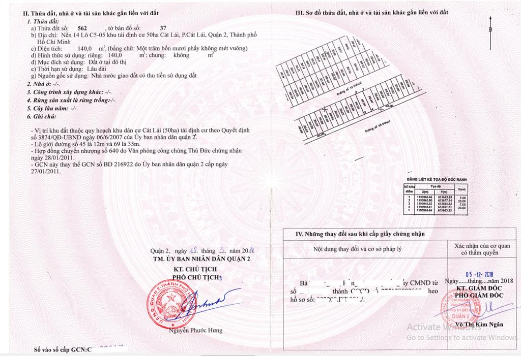 Bán lô đất cc 140m², 2mt đường 30m, hẻm xe hơi p cát lái, q2 gần liên cảng phú hữu, giá 11,480 tỷ