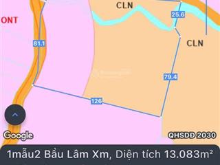 Hot! hàng hiếm tại bàu lâm, 6,8 tỷ, 12000m2 phủ hồng khu dân cư view suối lô góc 2 mặt tiền