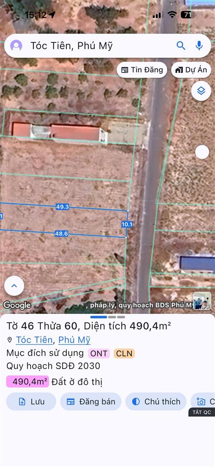 Quá hời lô đất đẹp 10 x50 tc 40 ngay sát ủy ban xã tóc tiên cũ 1.2 tỷ