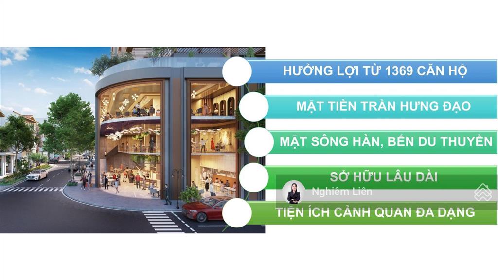 Khối đế symphony tâm điểm thương mại sầm uất bên sông hàn, căn góc view công viên và mặt tiền thđ