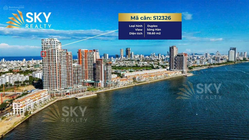 12,2 tỷ sở hữu duplex căn góc view sông sun symphony  sổ đỏ sẵn sàng  giá gốc sun group