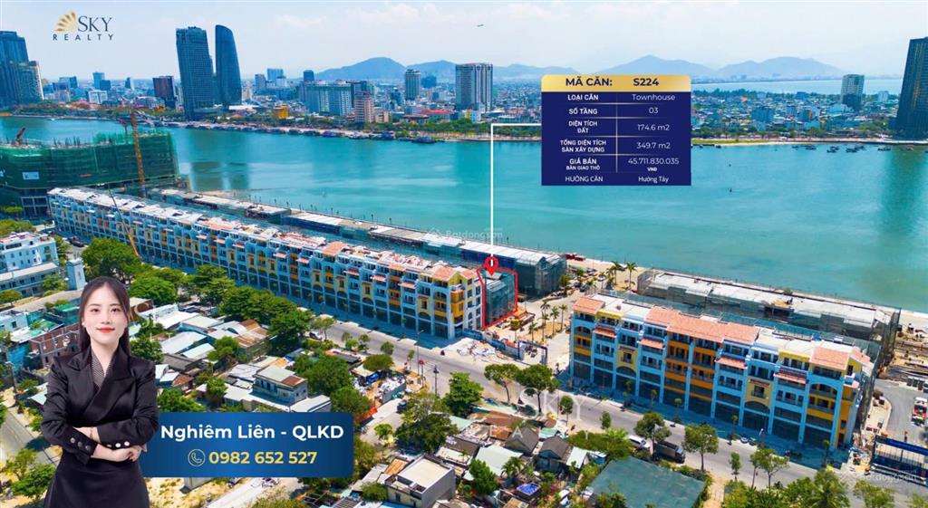 Căn góc 3 tầng view sông hàn  s224 phân khu sonata  sun symphony đà nẵng  sổ đỏ lâu dài