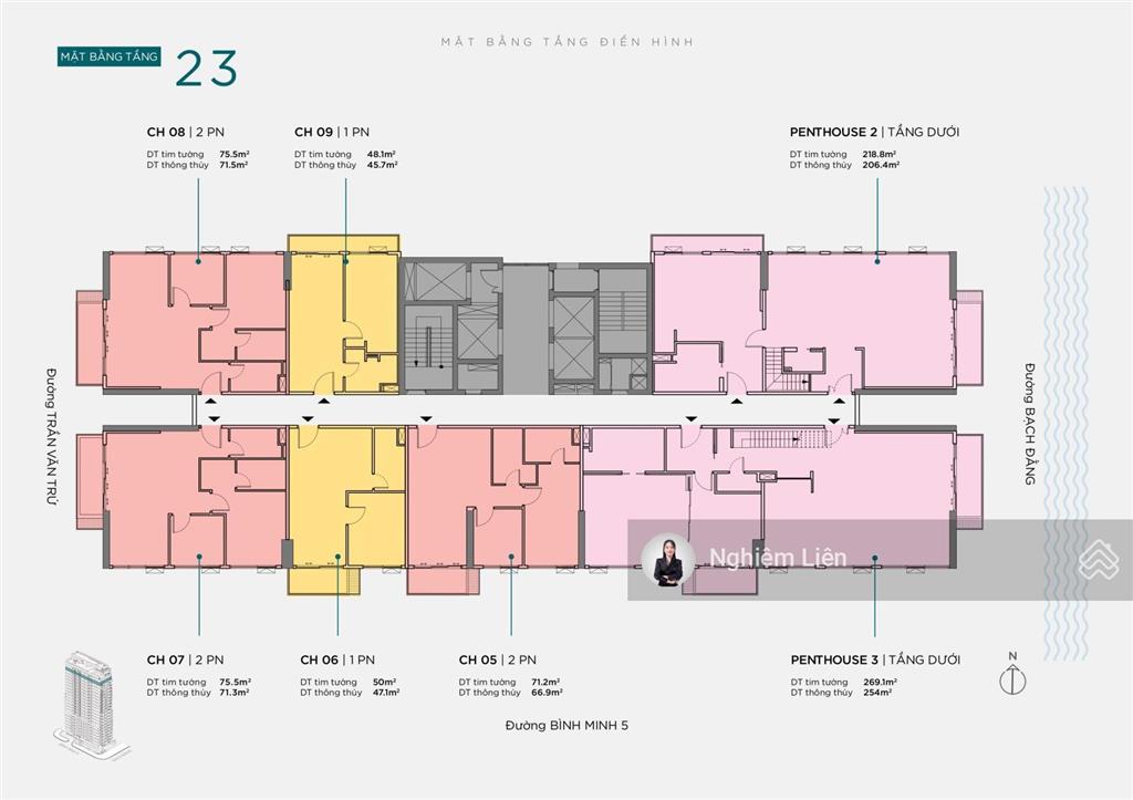 Sống trên tầng mây giữa lòng bạch đằng. penthouse 4pn cuối cùng của the filmore, giá gốc chủ đầu tư