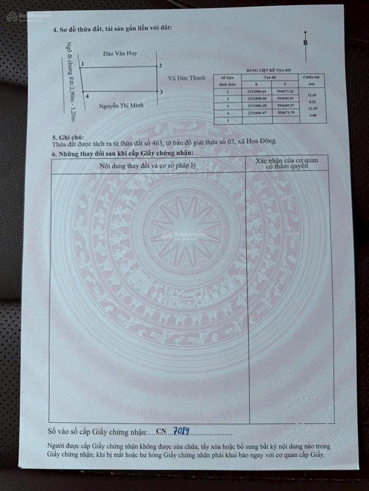 Bán lô đất tại hoa đông, ngay sát trục đường 203. giá siêu hời