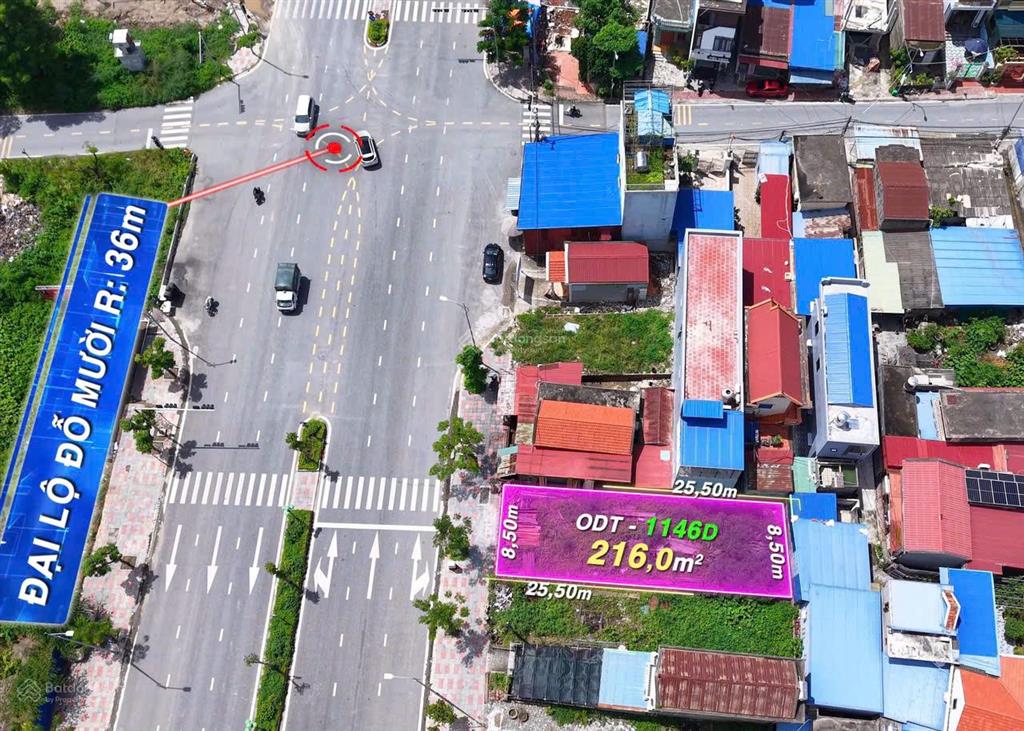 Bán lô đất ngay mặt đường đỗ mười dt 216m2, ngang 8,5m phù hợp xây dựng kinh doanh và cho thuê