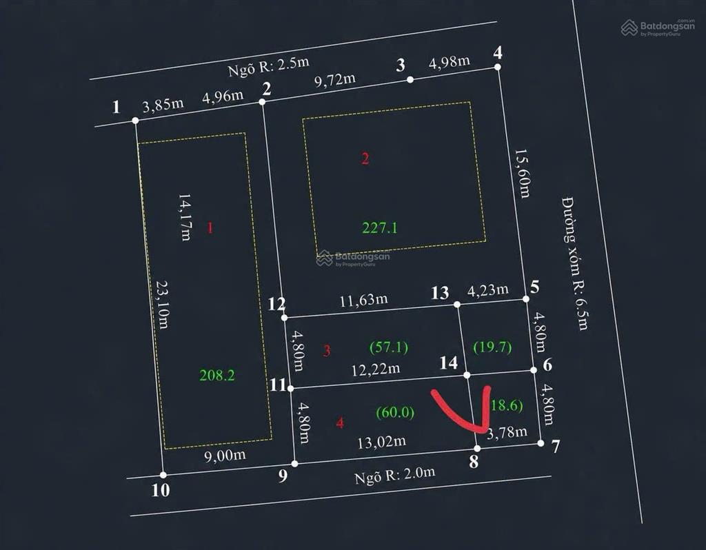 Bán lô góc tại thủy đường gần vlasta. diện tích 78mv. giá chỉ 2.550t