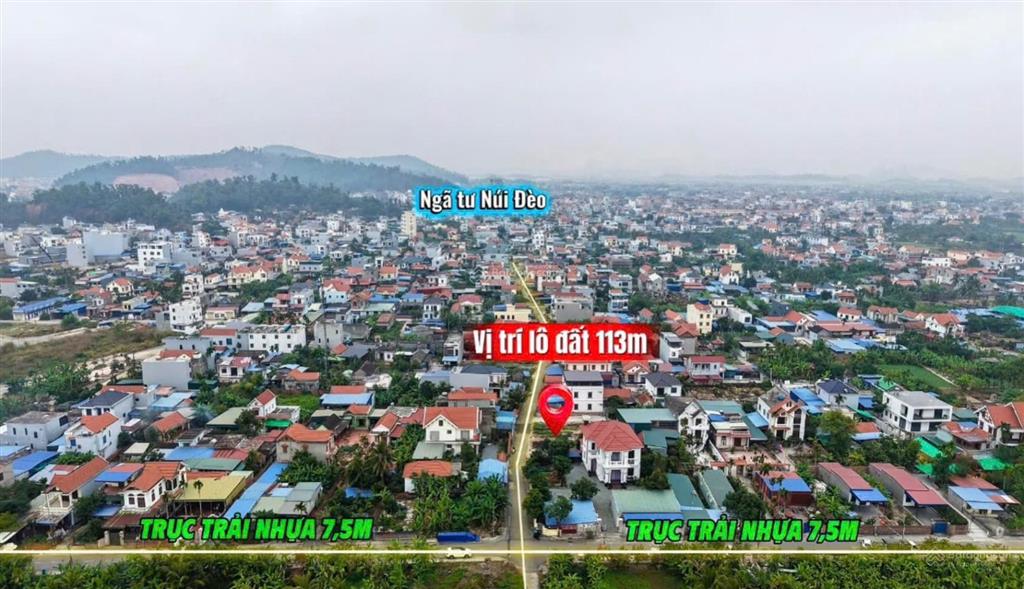Bán lô đất 113m2 tại thủy đường thủy nguyên. đường nhựa apsphan. sát 2 đầu tuyến 2 đường máng nước