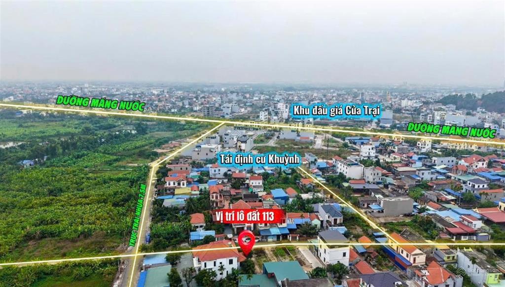 Bán lô đất 113m2 tại thủy đường thủy nguyên. đường nhựa apsphan. sát 2 đầu tuyến 2 đường máng nước
