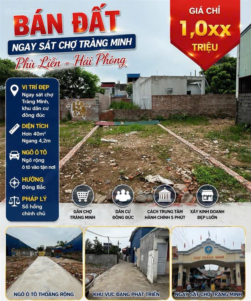 Bán đất đẹp ngay sát chợ tràng minh phù liễn, hải phòng
