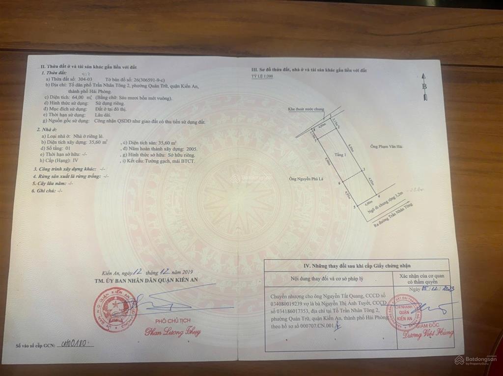 Bán nhà cấp 4 quán trữ kiến an