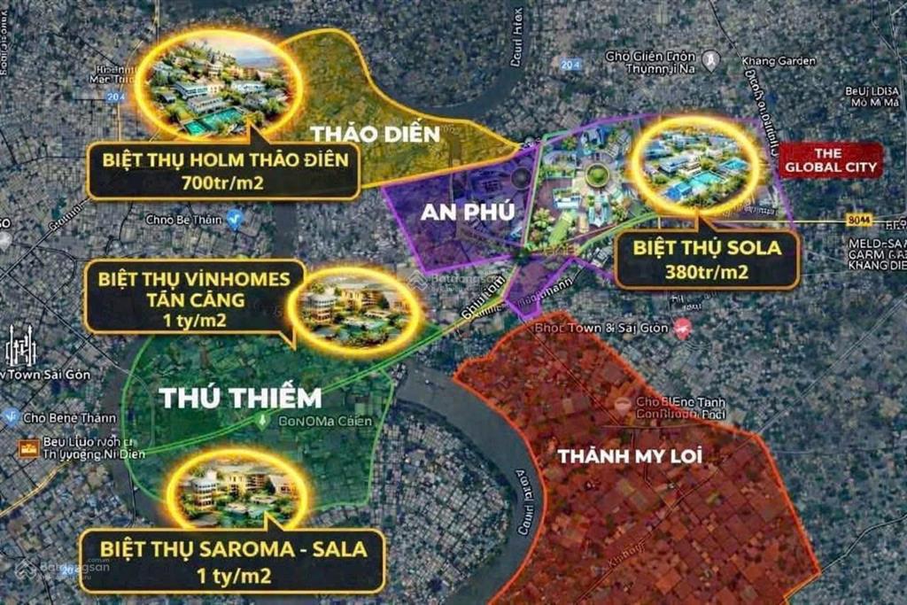 Bán biệt thự sola khu compound tiếp giáp 3 mặt sông liền kề thủ thiêm  vị trí không thể nhân bản