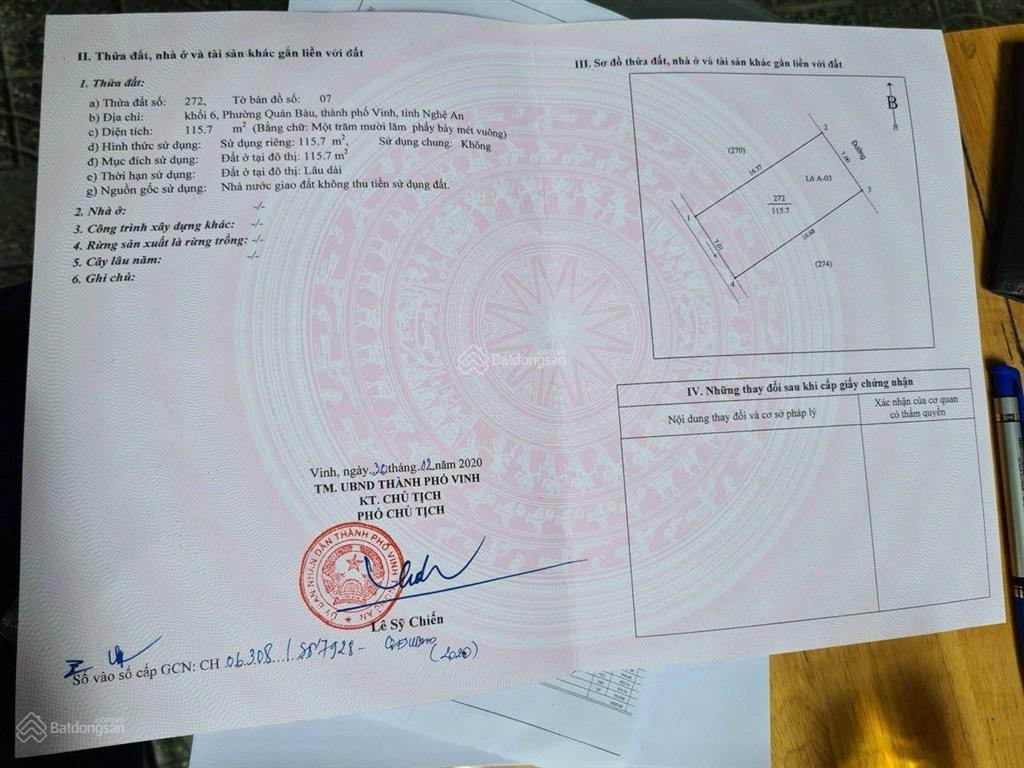 Bán đất đấu giá khối 6 quán bàu sổ đỏ chính chủ gần mai hắc đế và ngô gia tự
