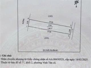 Bán đất lối 2 phạm hồng thái, phường vinh tân hướng tây bắc