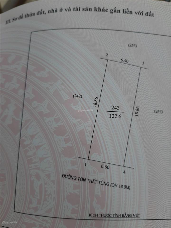 Bán đất đấu giá mặt đường tôn thất tùng