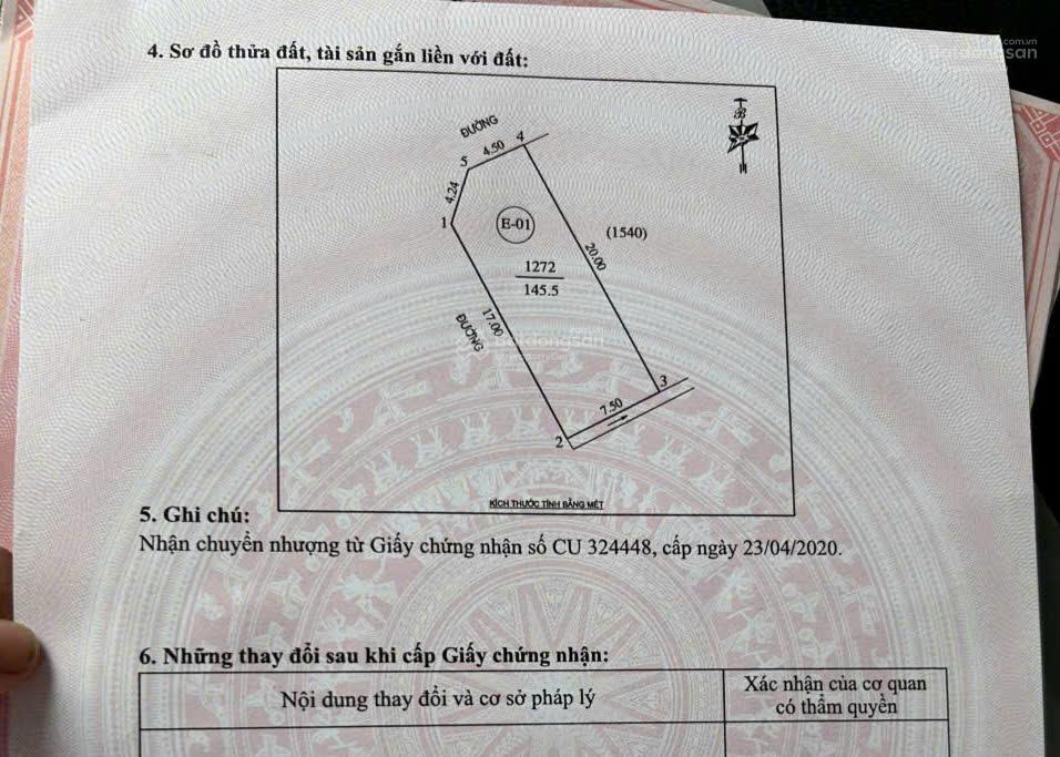 Bán lô góc khu đấu giá mai lộc góc đường 15m gần đường 72m và uỷ ban hưng đông