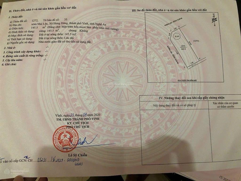 Bán lô góc khu đấu giá mai lộc góc đường 15m gần đường 72m và uỷ ban hưng đông