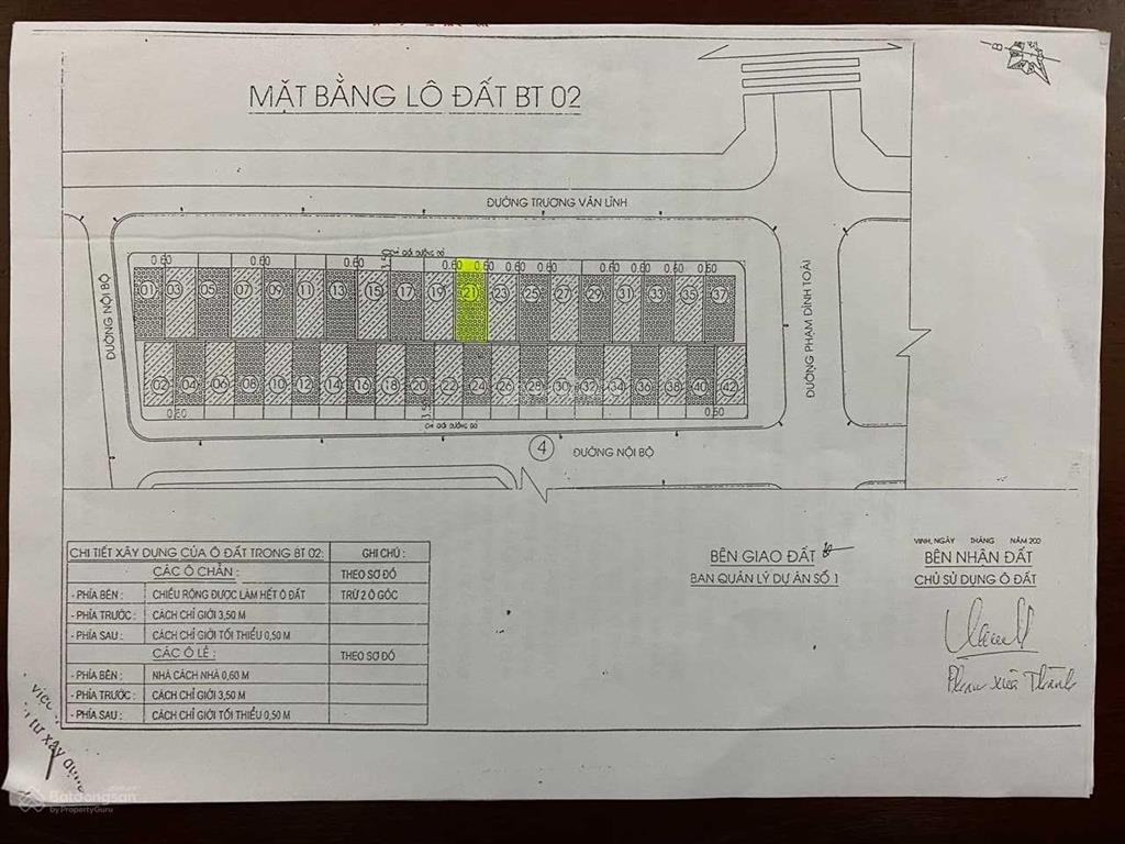 Bán đất mặt đường trương văn lĩnh dự án handico nghi phú giá tốt nhất khu vực