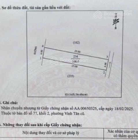 Bán đất lối 2 phạm hồng thái, phường vinh tân hướng tây bắc