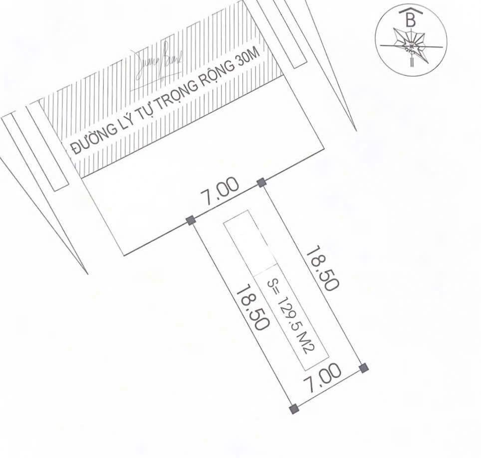 Bán 129,5m2 đất mặt đường lý tự trọng  nghi phú