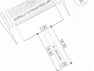 Bán 129,5m2 đất mặt đường lý tự trọng  nghi phú